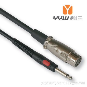 XLR 3pin Female to 1/4" Mono Microphone Cable